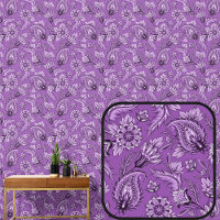 Deep Dusky Lila Floral Paisley Elegante