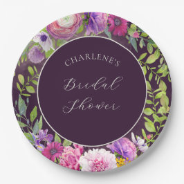 Deep Eggplant Dream Brautparty Paper Plate Pappteller