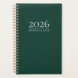 Deep Emerald 2026 Planner | Custom Title & Initial Planer