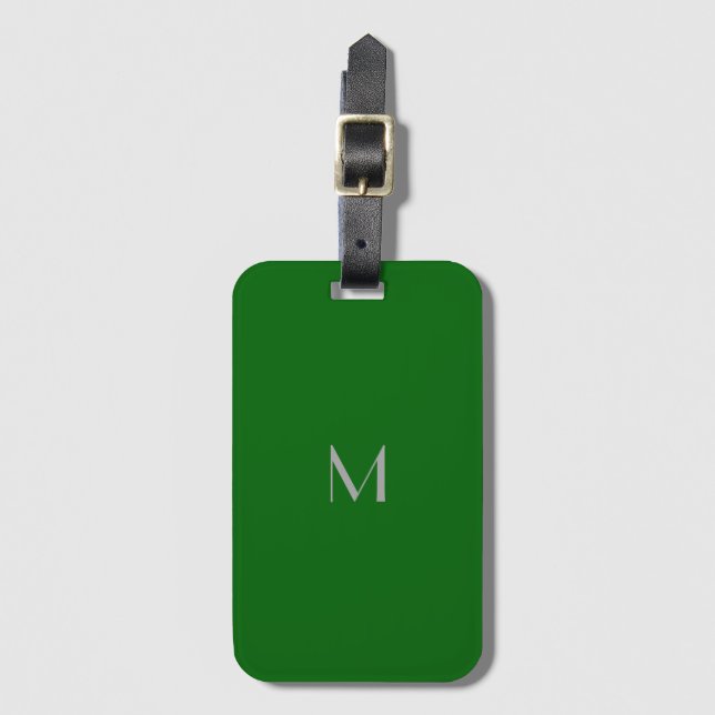 Deep Emerald Green - Monogramm hinzufügen Gepäckanhänger (Vorderseite Vertikal)