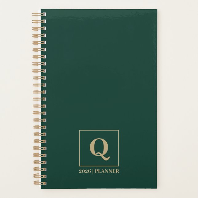 Deep Emerald Personalized Planner Planer (Vorderseite)