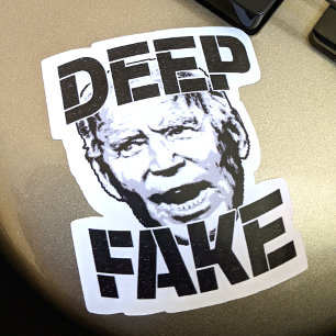 Deep Fake Glitchy Joe Biden Politik Impostor Meme Aufkleber