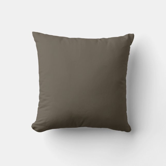 Deep Forest Brown Solid Throw Pillow Kissen (Vorderseite)