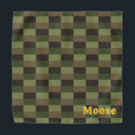 Deep Forest Color Combination with Yellow Halstuch<br><div class="desc">Color combination of green,  dark green,  some brown and black. 
Like a deep forest with tall trees on a cloudy day. Quite dark. And green.
Add your friend's name if you like. In beautifully contrasting sunny yellow.</div>