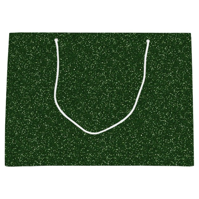 Deep Forest Green Sparkle Glitzer Große Geschenkta Große Geschenktüte (Vorderseite)