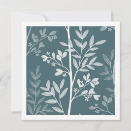 Deep Forest Mist Fine Floral Silhouette Art Card Karte