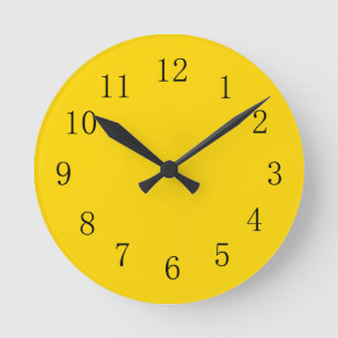 Deep Golden Yellow Kitchen Wall Clock Runde Wanduhr