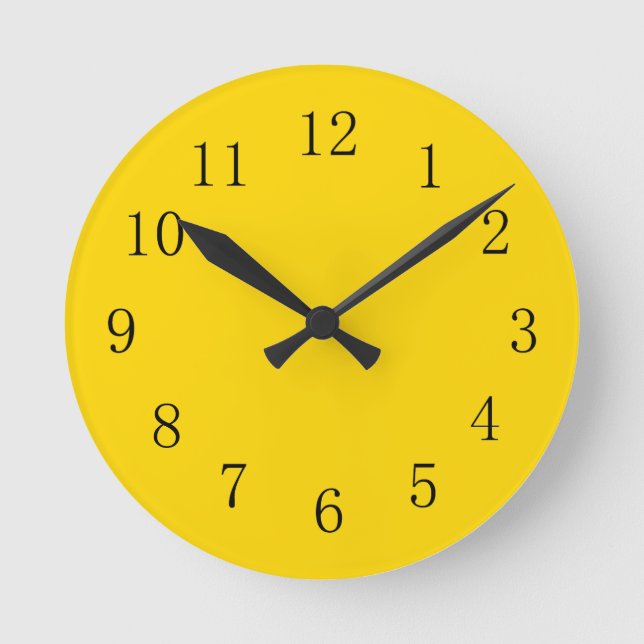 Deep Golden Yellow Kitchen Wall Clock Runde Wanduhr (Vorderseite)