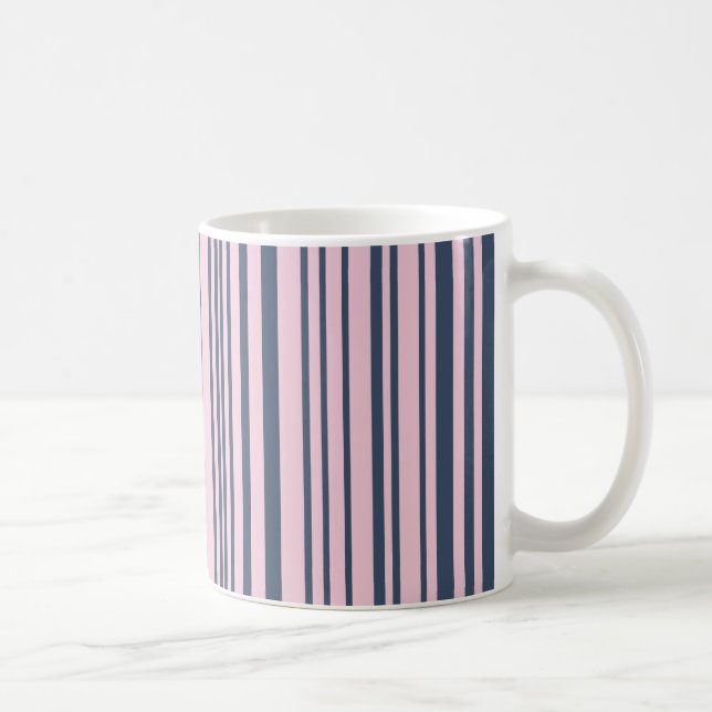 Deep Grau Blau und Rosa Streifen Tasse (Rechts)