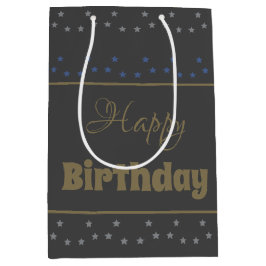 Deep Gray Star Muster Accent Mittlere Geschenktüte