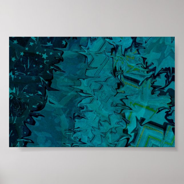 Deep Green Abstrakt Art Poster (Vorne)