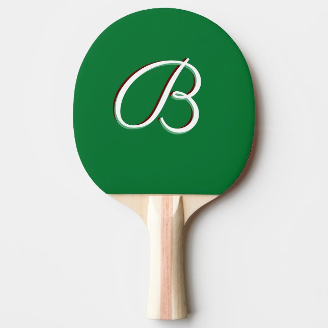 Deep Green Custom Monogram  Tischtennis Schläger (Vorderseite)