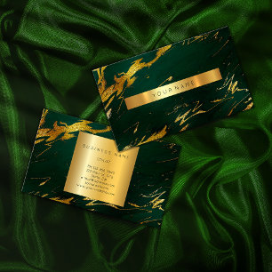 Deep Green Gold Marble Vip Business Card Visitenkarte