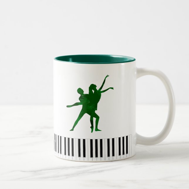 Deep Green I PDD White Ballet Pianist Pers. Zwei-z Zweifarbige Tasse (Rechts)