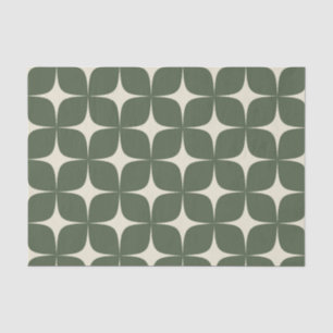 Deep Green Ivory Mitte Jahrhundert Modernes Elegan Seidenpapier