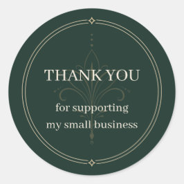 Deep Green Small Business Dankeschön-Aufkleber Runder Aufkleber