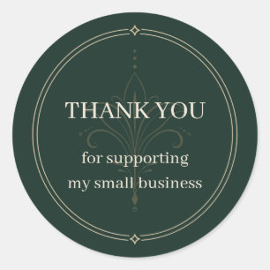 Deep Green Small Business Dankeschön-Aufkleber Runder Aufkleber