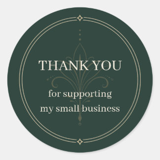 Deep Green Small Business Dankeschön-Aufkleber Runder Aufkleber
