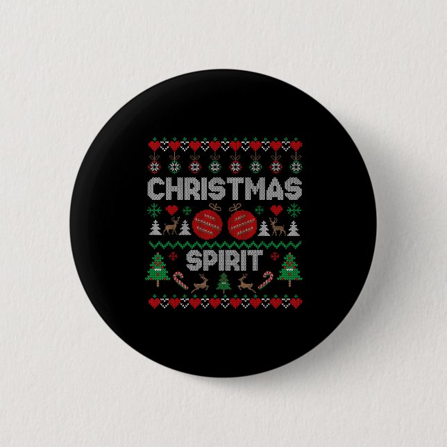 Deep In Christmas Srit Couples Matching Ugly Sweat Button (Vorderseite)