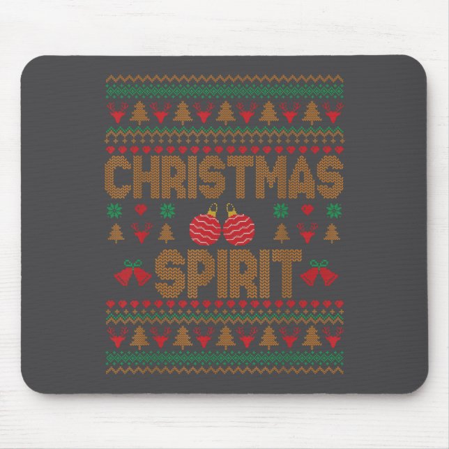Deep In Christmas Srit Couples Matching Ugly Sweat Mousepad (Vorne)