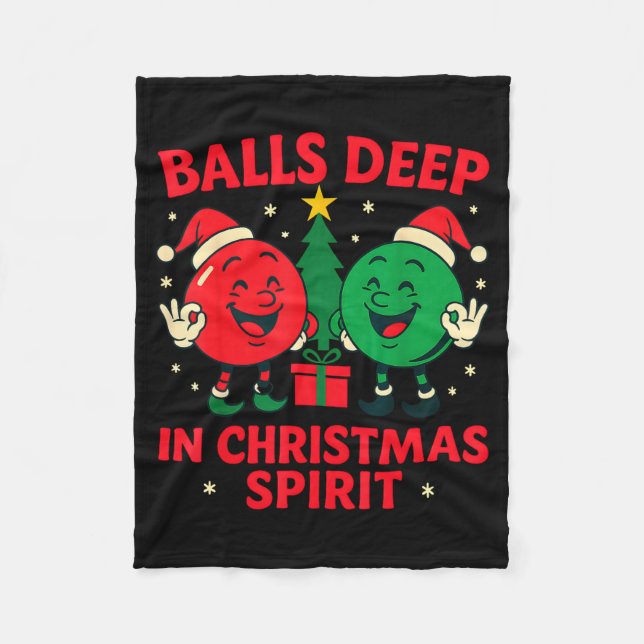 Deep In Christmas Srit Funny Adult Christmas Humor Fleecedecke (Vorderseite)
