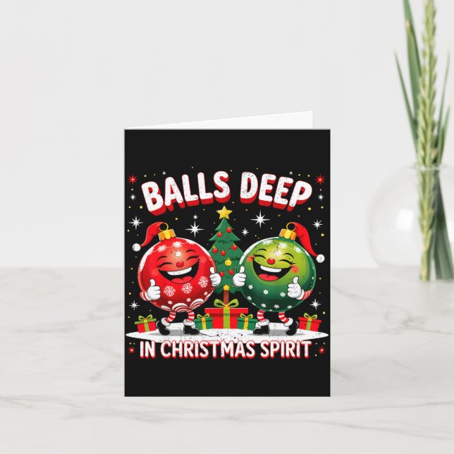 Deep In Christmas Srit Funny Ornament  Karte (Vorderseite)