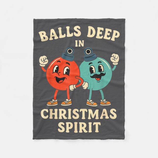 Deep In Christmas Srit Funny Retro Holiday Humor  Fleecedecke (Vorderseite)