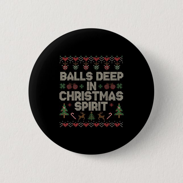 Deep In The Christmas Srit Couple Matching Christm Button (Vorderseite)