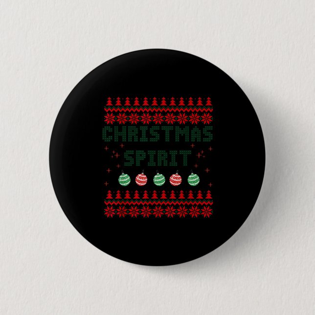 Deep In The Christmas Srit Matching Couples Ugly  Button (Vorderseite)