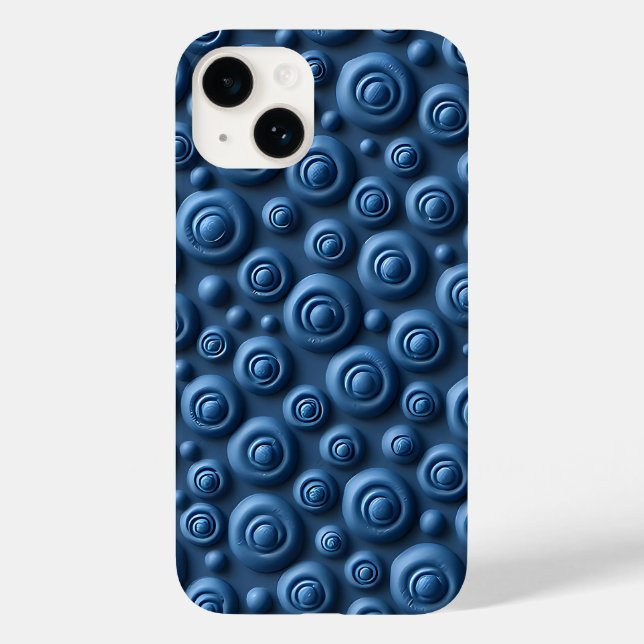 Deep Indigo Spiral iPhone Case Modern Design (Rückseite)