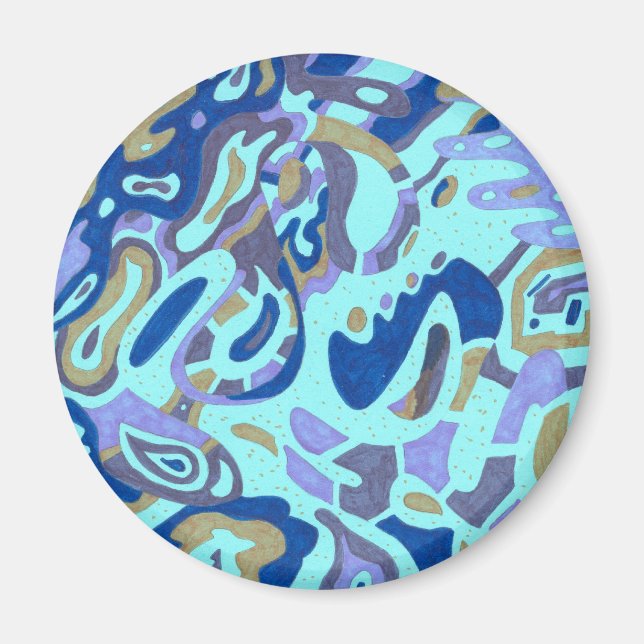 "Deep is the Ocean" abstrakter Kühlschrank Kunst Magnet (Vorne)