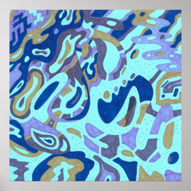 "Deep is the Ocean" Original Abstrakt Poster (Vorne)