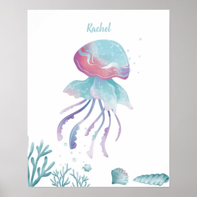 Deep Jellyfish Liebe anpassbar Poster (Vorne)