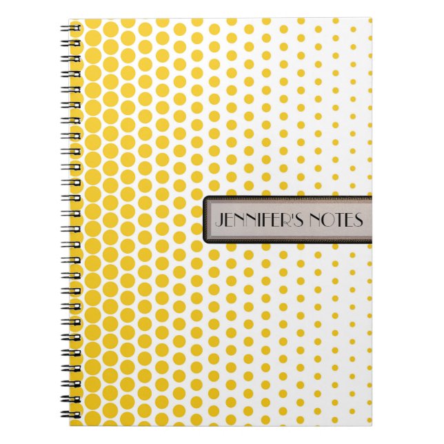 Deep Lemon Polka Dot Elegant Modernes Weiß Notizblock (Vorderseite)