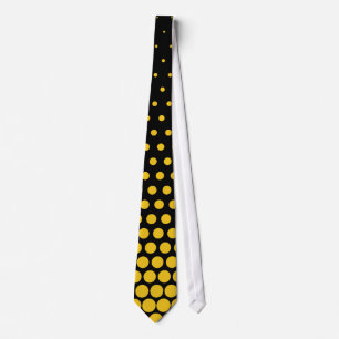 Deep Lemon Polka Dots Modern Black Krawatte