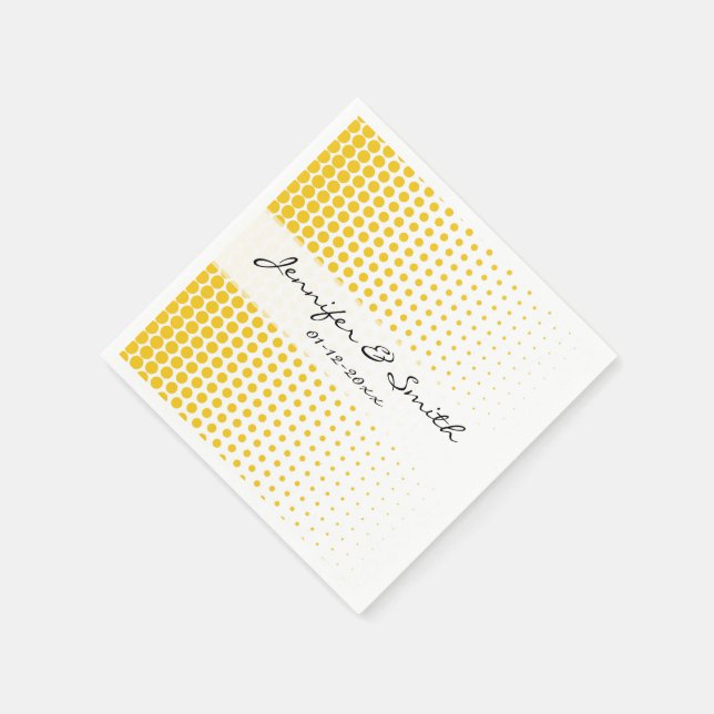 Deep Lemon Polka Dots Modern White Serviette (Ecke)