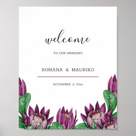 Deep Lila King Protea Poster