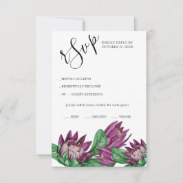 Deep Lila King Protea RSVP Karte