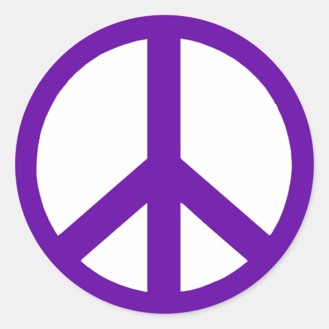 Deep Lila Peace Symbol Stickers (Vorderseite)