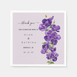 Deep Lila Violets Paper Napkin Serviette