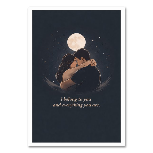 Deep Love Illustration Tischnummer (Vorderseite)