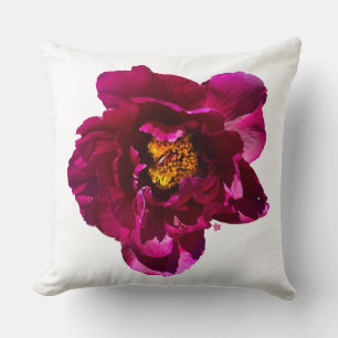 Deep Magenta Peony Throw Kissen