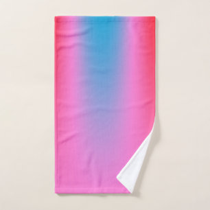 Deep Magenta Pink bis Rot & Blau Auric Ombre Handtuch