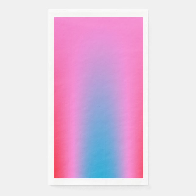 Deep Magenta Pink bis Rot & Blau Auric Ombre Serviette (Vorderseite)