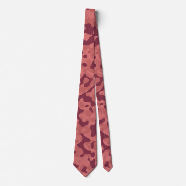 Deep Maroon Camouflage in Soft Red and Dusty Rose Krawatte (Vorderseite)