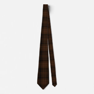 Deep Maroon, Dark Olive, Black Tartan Muster Krawatte