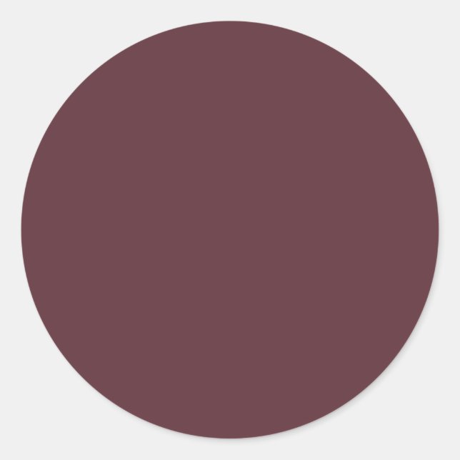 Deep Maroon Solid Color Runder Aufkleber (Vorderseite)