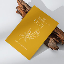 Deep Mustard Yellow Olive Wedding | Eleganter Fall Tischnummer