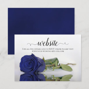Deep Navy Blue Rose Elegante Wedding Website Begleitkarte