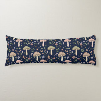 Deep Navy Fungi Seamless Moody Dark Academia Seitenschläferkissen